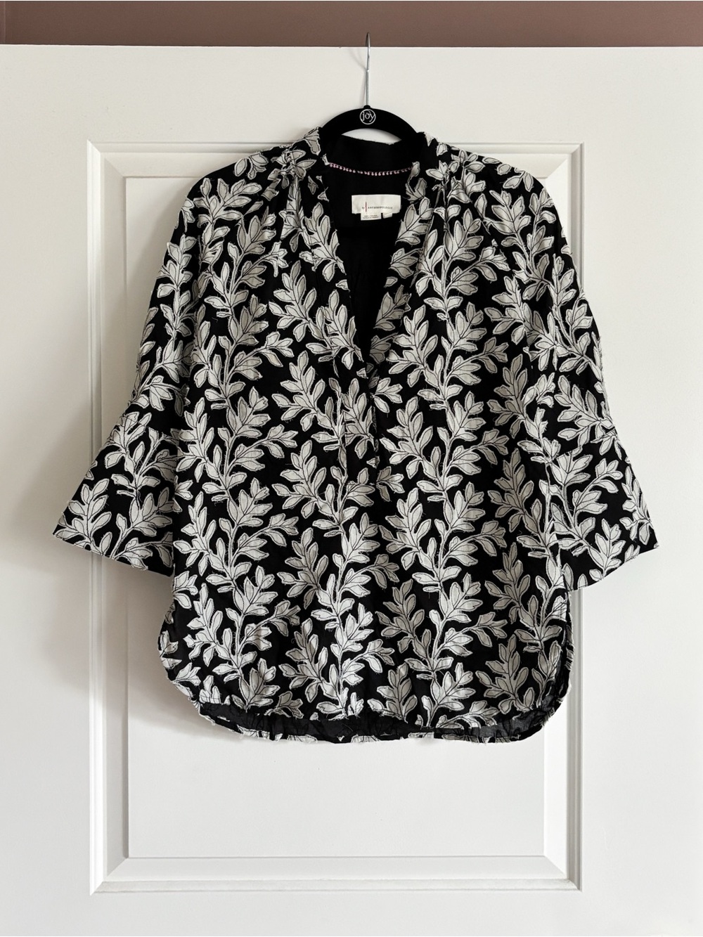 Anthropologie Floral Popover Blouse
